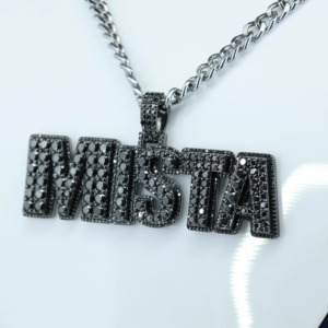 Letter <b>Pendant</b> With Moissanite Stones 925 <b>Silver</b> Black Rhodium Plated Hip Hop Men's Themed Charms Custom <b>Initial</b> Letter <b>Pendant</b> - Product Image 2