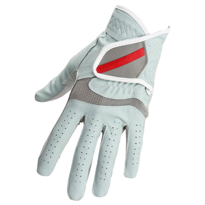 Genuine leather left hand golf glove Non-slip white navy <b>hook</b> and loop Unisex durable leather sports glove - Product Image 1