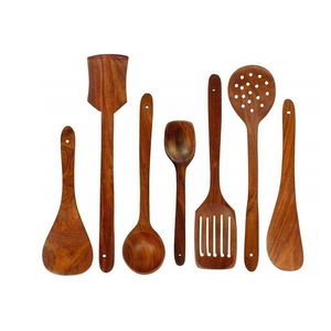 Juego de utensilios de cocina de madera personalizados, ecológicos, espátula, cuchara, volteador, cucharón, herramientas de 10 ml, oro rosa espejo - Product Image 5