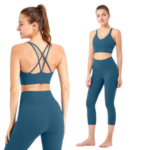Conjunto Deportivo Seamless para Mujer, Leggings de Cintura Alta y Bra Deportivo, con Logotipo Personalizado, Suministro al por Mayor de Fábrica OEM - Product Image 1