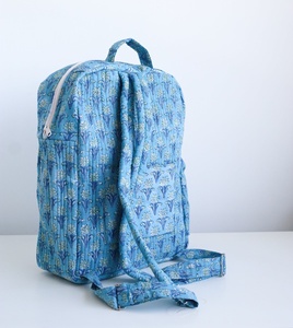 Handmade <b>Large</b> Quilted Cotton <b>Backpack</b> Zipper Closure for Men <b>Women</b> Lightweight Daypack Travel School Summer/Spring Bohemian - Product Image 2