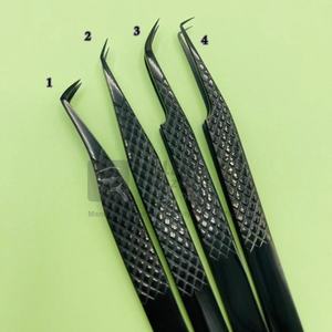 Pinzas Profesionales para Pestañas All Black Plasma, Pinzas de Acero Inoxidable Japonés con Agarre de Diamante para Extensión de Pestañas, Venta al Por Mayor - Product Image 3