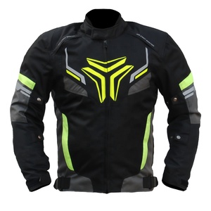 เสื้อแจ็คเก็ตมอเตอร์ไซค์สะท้อนแสงสีดำสำหรับผู้ชาย แขนยาว ระบายอากาศได้ดี ใส่ได้ทุกฤดู ดีไซน์โลโก้ด้านหน้า - Product Image 1