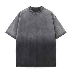 T-shirt surdimensionné personnalisé délavé à l'acide pour homme, en coton épais, style streetwear, col rond, décontracté, pour l'été et la gym, prêt pour impression DTG - Product Image 2