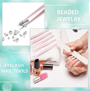 Ensemble de pinces à cils de haute qualité, pinces à cils en fibre pour volume avec pointes courbées et angulées de précision, professionnelles - Product Image 3