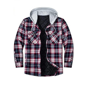 Customizable Front Logo Hooded <b>Flannel</b> <b>Jacket</b> for Men-Streetwear Outdoor Use - Product Image 5