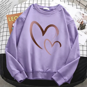Sudadera con capucha para mujer, profesional, a la moda, con diseño de corazón, lisa, cálida, de forro polar, suave, con cuello redondo, informal - Product Image 6