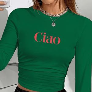 เสื้อเชิ้ตแขนยาวแฟชั่น Y2K สำหรับผู้หญิงของ Ciao พร้อมดีไซน์พิมพ์ลายและผ้าถัก - Product Image 2