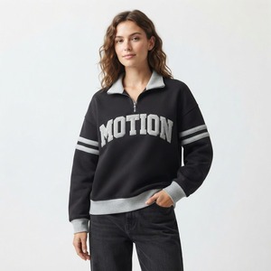 เสื้อสเวตเชิ้ตปักลายตัวอักษร USA สำหรับผู้หญิง คอปกพับ แขนยาว สไตล์ Preppy สำหรับใส่ในฤดูใบไม้ร่วง - Product Image 4