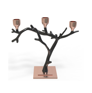 Copper and <b>Black</b> Branch <b>Candelabra</b> Home Decoration Durable Metal Candle Holder - Product Image 5