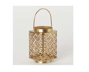 Farolillo de metal redondo portátil y ecológico, en acabado dorado, ideal para bodas y el hogar, ¡muy vendido! - Product Image 1