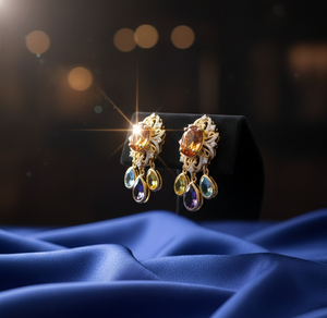 <b>Top</b> Selling Yellow Oval CZ Earrings 925 Sterling <b>Silver</b> 18K Gold Plated Trendy Fashion Earrings Handmade Statement Jewelry - Product Image 4