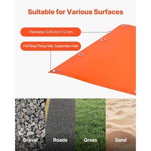 Traîneau robuste pour le transport de cerfs, pour jardin, 72,8 x 22,8, capacité utilitaire de 550 lb, avec tapis de glisse en PE résistant aux déchirures, cordes et poignée, 72,8 x - Product Image 3