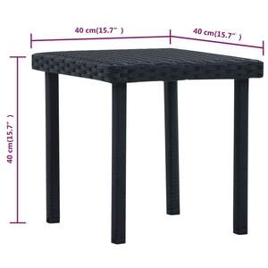 15.7 nero "x 15.7" x 15.7 "Patio all'aperto tavolo da tè materiale in Rattan - Product Image 4