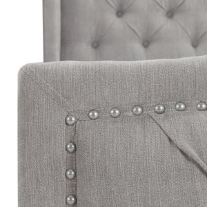 Set letto matrimoniale Marcella in poliestere grigio argento con testiera imbottita - Product Image 4