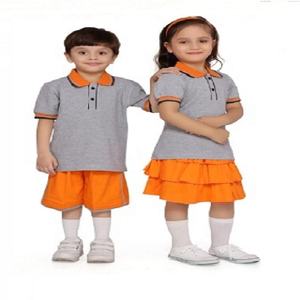 ชุดเครื่องแบบนักเรียนระดับประถมสีเหลืองเสื้อยืดสำหรับเด็กชายและเด็กหญิงกระโปรงยีนส์กางเกงขาสั้นใส่สบายสำหรับนักเรียน - Product Image 3