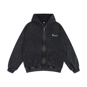 High Quality 360GSM Pullover Hoodie | Vintage Washed Solid Terry Custom Print <b>100</b>% Cotton Fleece Fabric Spring Made 2 Pcs MOQ - Product Image 6