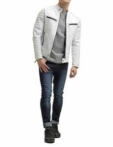 Blouson aviateur en cuir véritable, vêtement d'extérieur de mode urbaine décontractée haut de gamme - Product Image 3