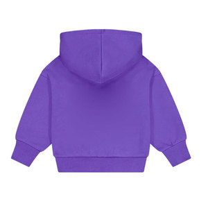 Survêtement à capuche violet pour bébés filles, couleur unie, manches longues, coupe ample décontractée avec poche avant, vêtements d'automne pour nourrissons et tout-petits - Product Image 5