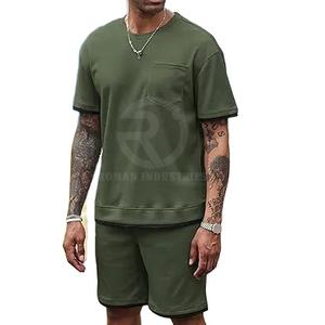 Ensemble court en gros mode hommes ensemble d'été manches courtes T-shirt correspondant Shorts survêtements de sport ensembles courts - Product Image 4