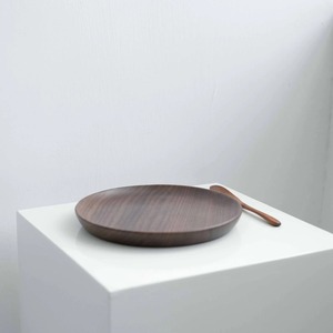 Kitchen Luxury Wood Round Walnut Wooden Dinner Plate for Serving - Product Image 4