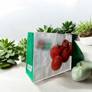 Bolsas DE LA COMPRA tejidas de PP laminadas mate reutilizables ecológicas impresas personalizadas impermeables y resistentes - Product Image 1