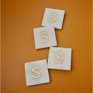 Sous-verres en marbre écologiques au design moderne, durables, lavables, en pierre naturelle pour la cuisine - Product Image 1