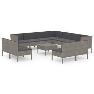 Conjunto de Muebles de Jardín Grandes en Ratán Sintético Gris con Acero con Recubrimiento en Polvo - Muebles de Exterior Duraderos - Product Image 2