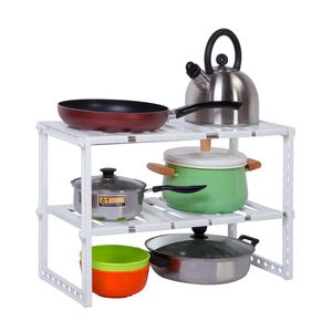 Organizzatore da Cucina a 2 Livelli Sottopensile Espandibile con Scolapiatti e Ripiano Portaoggetti per Lavello - Product Image 4