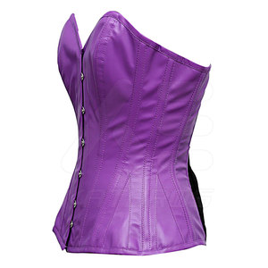 Corset en cuir PU violet avec fermeture à agrafes pour femme, effet sculptant, taille adulte - Product Image 5