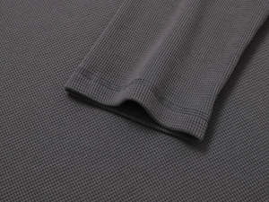 High Quality 380 GSM Cotton <b>Waffle</b> Weave Breathable Zipper Closure Custom Logo Long Sleeve <b>Shirt</b> for Men - Product Image 5