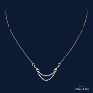 Collar Mangalsutra de Oro Rosa de 14K con Diamante de Corte Brillante de 34 Quilates Cultivado en Laboratorio para Mujer, Uso Diario, Compromiso, Boda, Certificado IGI - Product Image 1