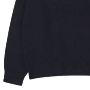 Pull en tricot bleu marine, coton doux de qualité supérieure, design ajusté confortable pour une tenue décontractée et élégante toute la journée - Product Image 4