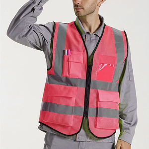 Gilet de sécurité personnalisé avec logo, matériau réfléchissant haute visibilité, maille polyester respirante pour le personnel des bâtiments commerciaux - Product Image 4