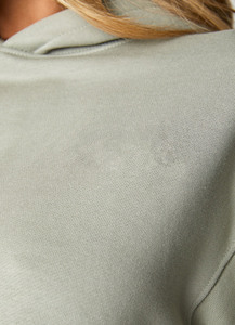 Oversized Crop Hooded Sweatshirt Solid Color French Terry Long Sleeve Casual Wear Autumn Style Unisex Fit - Product Image 5