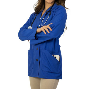 Bata de Laboratorio para Mujer, Marca Privada OEM, 210 GSM, Mezcla de Algodón, Uniforme de Hospital y Clínica, Bata Médica Profesional - Product Image 4