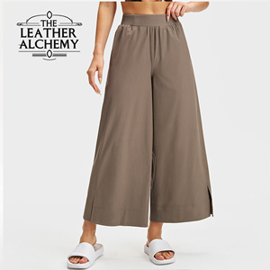 Pantalones Anchos Minimalistas para Mujer, Cintura Alta, Corte Holgado, Básicos, Tela Suave, Diseño Limpio, Elegantes, Casuales, para Uso Diario - Product Image 1