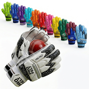 Protective High-Grip Sports Gloves for Fast <b>Bowling</b> & Batting Performance White Black High Performance Cricket Batting Gloves - Product Image 1