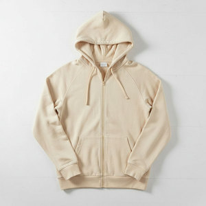 Sudadera con capucha de entrenamiento para hombre, con cremallera completa, forro polar grueso, costuras premium, corte raglán, bolsillo canguro, proveedor mayorista OEM - Product Image 1