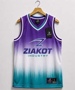 Seragam Basket Sublimasi Bolak-Balik Warna Ungu Putih Kustom Terlaris Industri Grosir Langsung - Product Image 6