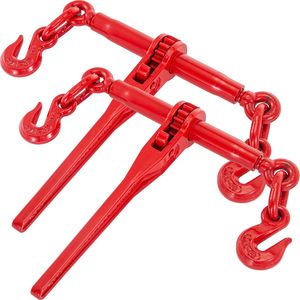 Fibbie a cricchetto a catena da 5/16 3/8, capacità 6600 libbre, strumento per il trasporto di carichi con impugnatura in alluminio e denti in acciaio - Product Image 1