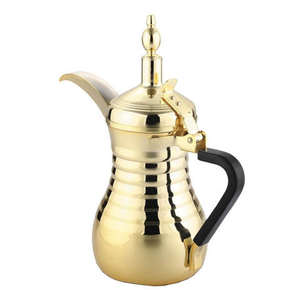 Cafetera Dallah Árabe de Acero Inoxidable Chapada en Oro, para Hotel, Bodas, Decorativa, para Calentar Leche y Café, Tetera Dallah - Product Image 2