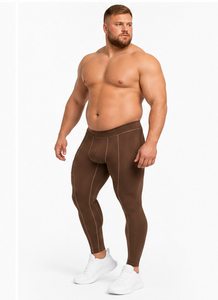<b>Men</b> Plus Size Full Length Leggings Elastic Waist <b>Compression</b> Pant <b>Men</b> Gym Fitness <b>Tights</b> Side Pocket Sports Running Leggings - Product Image 4