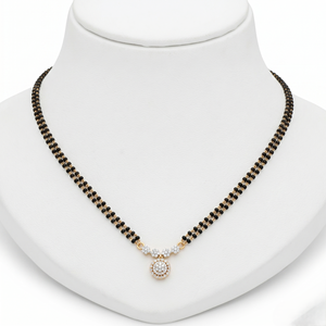Collar Mangalsutra de Oro Amarillo de 18 Quilates Aniva, con Diamante Cultivado en Laboratorio de Corte Brillante, para Regalos de Compromiso, Aniversario o Fiesta - Product Image 2