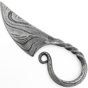 Couteau-collier torsadé en acier Damas forgé à la main, style antique, avec étui en cuir, idéal pour le camping en extérieur - Vente chaude - Product Image 1