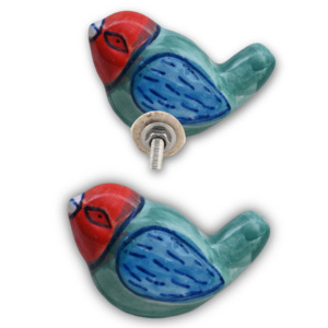 Ceramic Bird Shape Drawer Knob Handmade <b>Rustic</b> Style Cabinet Handle for Kitchen <b>Wardrobe</b> Bedroom Furniture Decor - Product Image 1