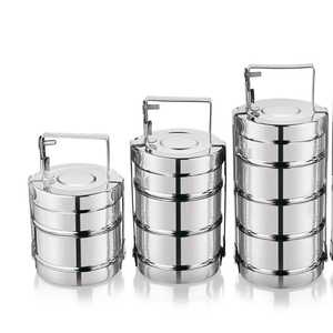 SUS304 Rectangle Stainless Steel Children's Dishwasher Safe 3-<b>Compartment</b> Multifunctional Folding Wire Handle Airtight <b>Lunch</b> <b>Box</b> - Product Image 6