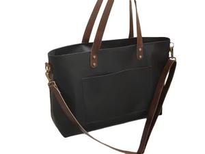 Bolso Tote de Cuero Genuino Vintage Hecho a Mano, Color Sólido, con Cierre, para Mujer y Hombre, Gran Capacidad, Bolso de Hombro para Viaje LTB-0277 - Product Image 3
