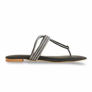 รองเท้าแตะส้นสูงแฟนซีสีดำของผู้หญิง FN0788 chappal - Product Image 4