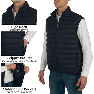 Men Quilted Insulated Gilet Black Puffer Body Warmer Sleeveless <b>Padded</b> Waistcoat Wholesale OEM 2026 - Product Image 4